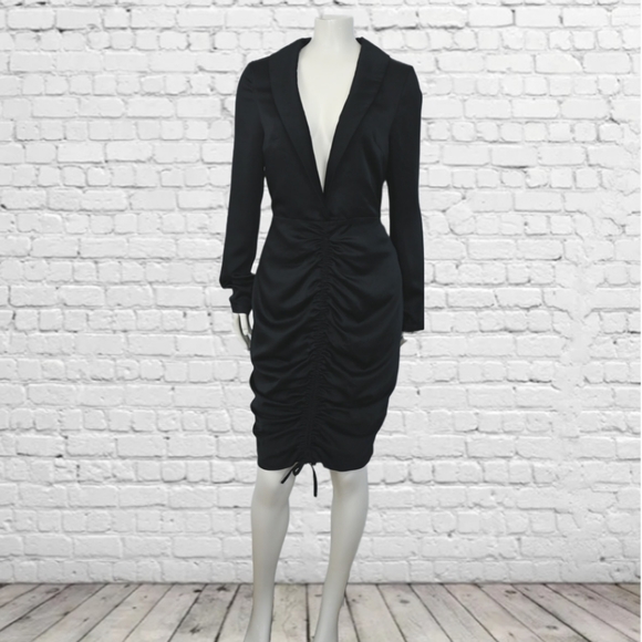 S/M REVOLVE Lavish Alice Ruched Front Long Sleeve Dress in Black - Picture 3 of 5